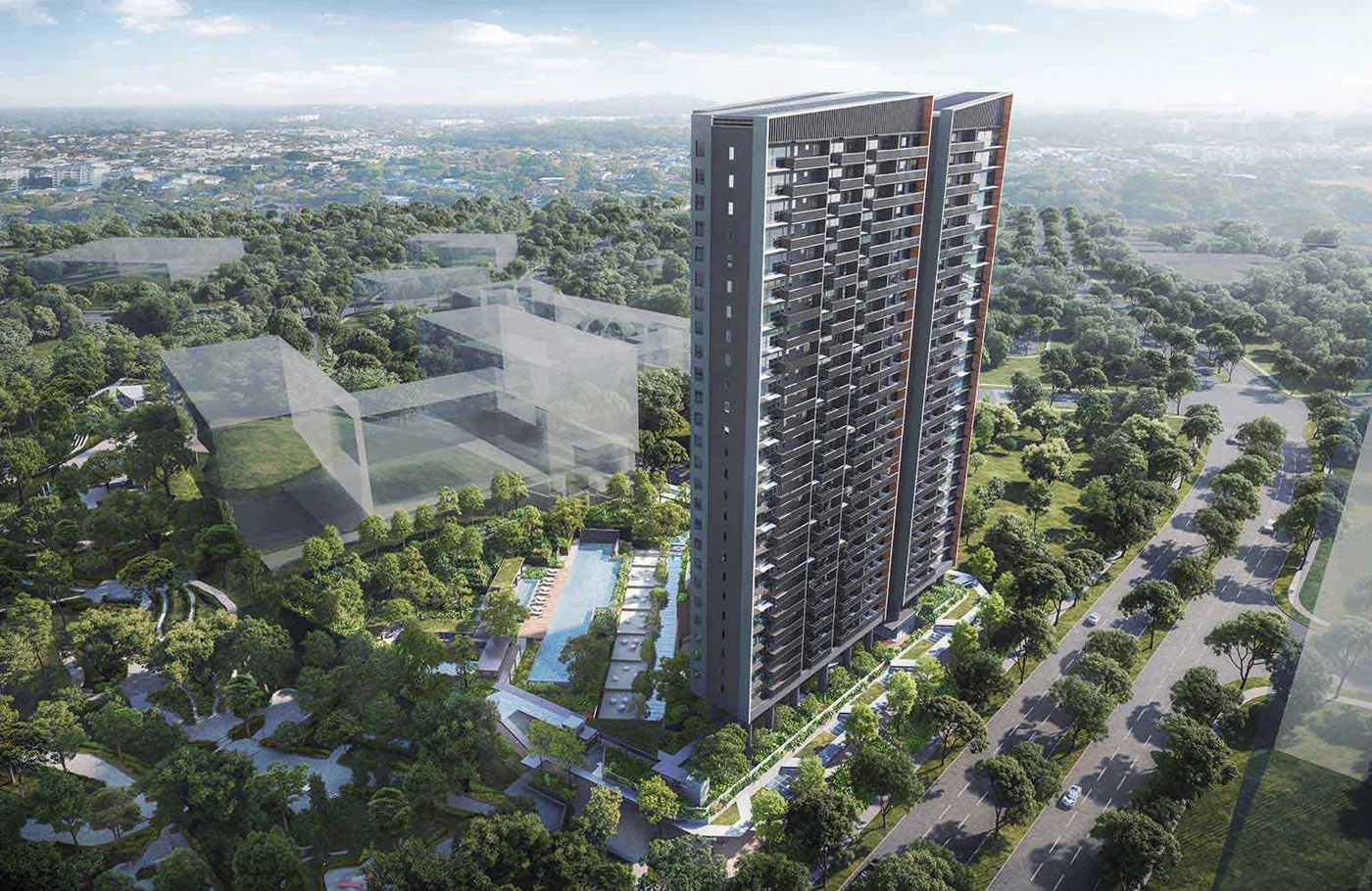 Blossoms by the Park · Development beside one-north Park · artist’s impression