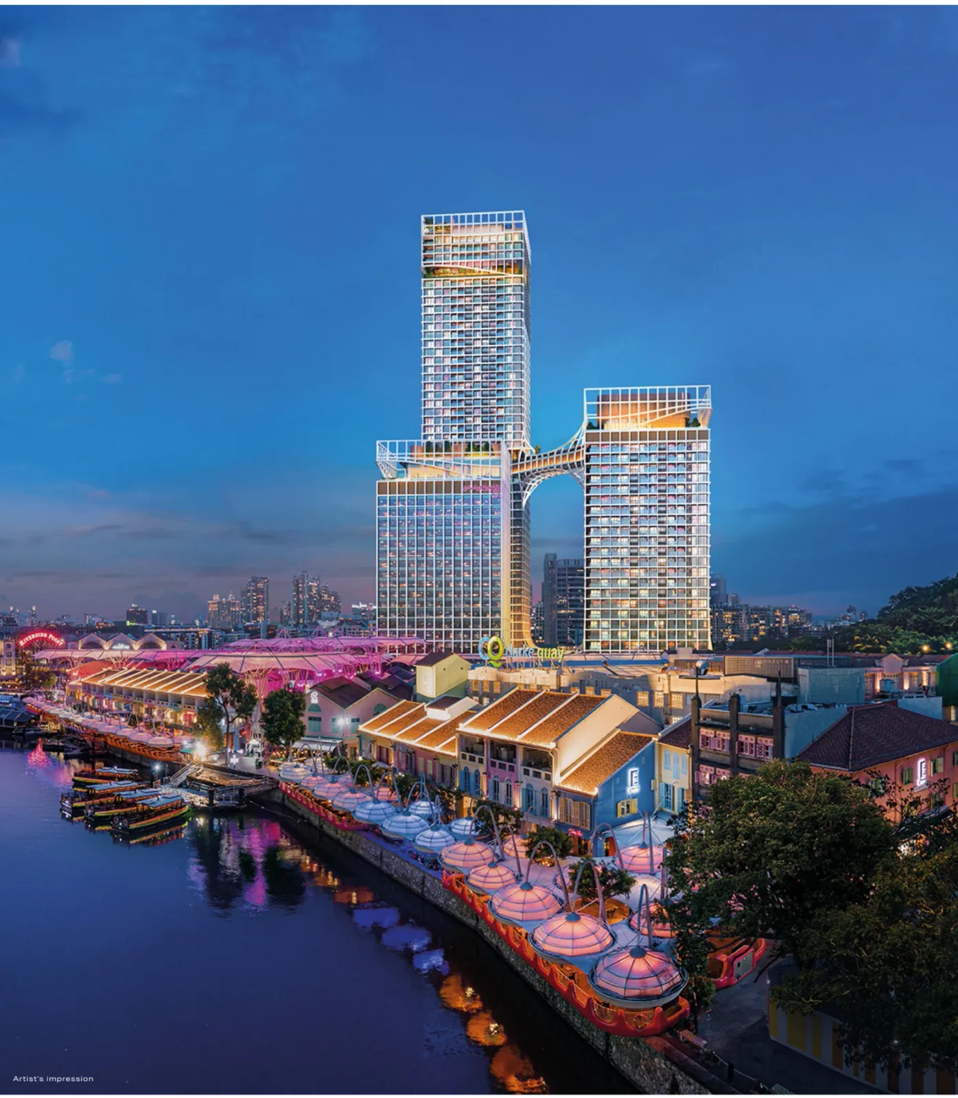 Canninghill Piers · Tower architecture at night · artist’s impression