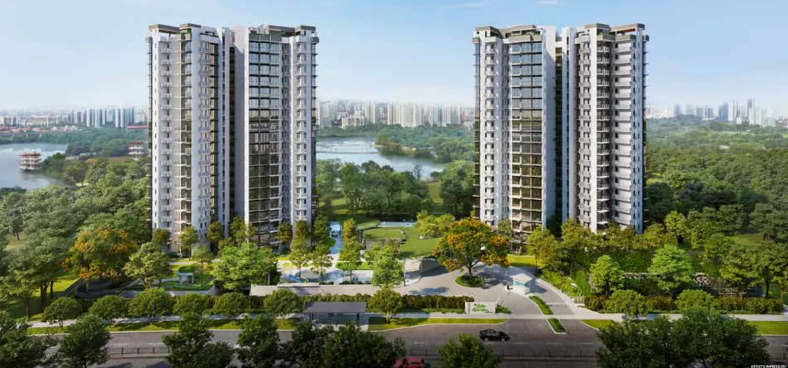 The Lakegarden Residences · Twin towers beside Jurong Lake Gardens · artist’s impression
